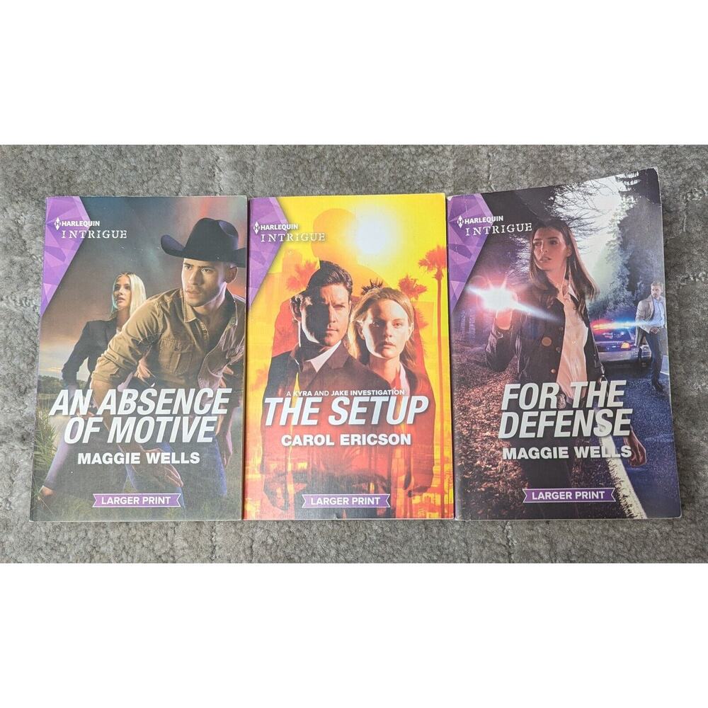 Harlequin Intrigue Larger Print Books 3 PAPERBACKS 2021 maggie wells c. ericson